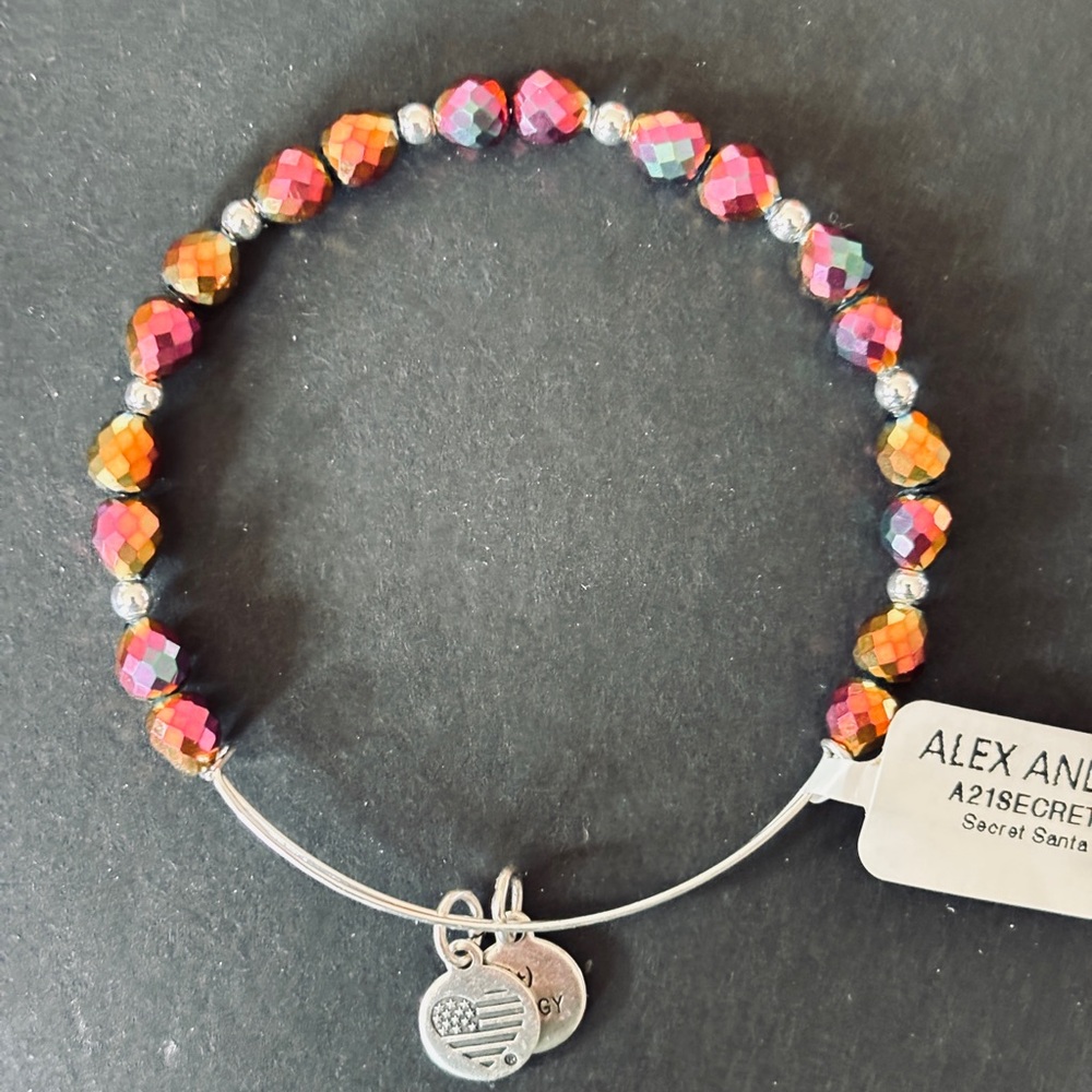 Alex and Ani Multicolor CRYSTAL IRIDESCENT RETIRED Beaded Bracelet with Silver